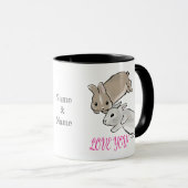 Love you bunnies  マグカップ (正面右)