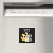 Love You Cat Momかわいいマンガ猫たちブラック マグネット (インサイチュ (食洗機))