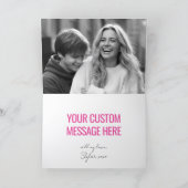 Love You Custom 2 Photo Happy Valentine's Day Pink カード (内部)