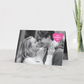 Love You Custom 2 Photo Happy Valentine's Day Pink カード (裏面)