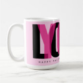 Love You Custom Name Happy Valentine's Day Pink コーヒーマグカップ (左)