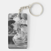 Love You Custom Photo Modern Typography Black Pink キーホルダー (裏面)