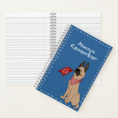 Love You Custom Text Cute Dog Spiral Notebook ノートブック (内側)