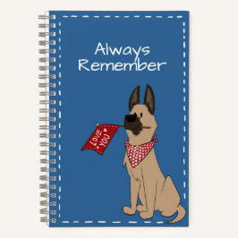 Love You Custom Text Cute Dog Spiral Notebook ノートブック