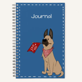 Love You Custom Text Cute Dog Spiral Notebook ノートブック