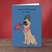 Love You Cute Dog Blank Folded Greeting Card カード