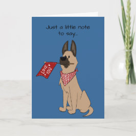 Love You Cute Dog Blank Folded Greeting Card カード