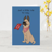 Love You Cute Dog Blank Folded Greeting Card カード (黄色い花)