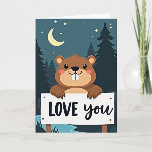 Love You Cute Forest Animal Card カード (正面)