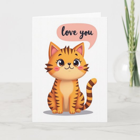 Love You Cute Kitty Card カード (正面)