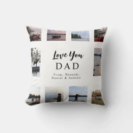 Love You Dad | 10 カスタマイズ可能な写真と名前 クッション
