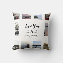 Love You Dad | 10 カスタマイズ可能な写真と名前 クッション