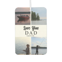 Love You Dad | 4つの写真と名前をカスタマイズ カーエアーフレッシュナー