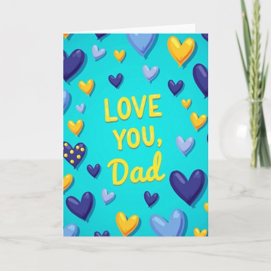 Love You Dad Heartfelt Card カード (正面)