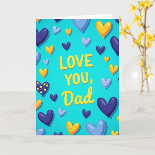 Love You Dad Heartfelt Card カード (黄色い花)