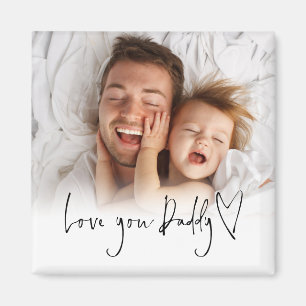 Love You Daddyフォトオーバーレイスクリプトハート マグネット