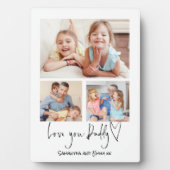 Love You Daddy 3枚の写真スクリプト名ホワイト フォトプラーク (正面)