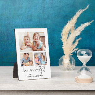 Love You Daddy 3枚の写真スクリプト名ホワイト フォトプラーク