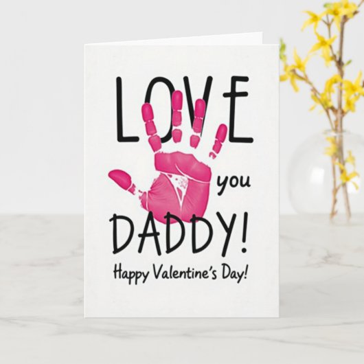 Love You Daddy Valentines Day Card カード (黄色い花)