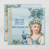 Love You Daughter Rustic Floral Vintage Valentine (正面/裏面)