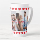 Love You Forever 縦型フォトコラージュ カスタム カフェラテマグ (右アングル)