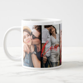 Love You Forever 縦型フォトコラージュ カスタム  ジャンボコーヒーマグカップ