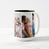 Love You Forever 縦型フォトコラージュ カスタム ツートーンマグカップ (正面右)