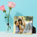 Love You Forever Anniversary Dateロマンチックな写真 フォトプラーク<br><div class="desc">愛あなた永遠書に、あなたのロマンチックなカップルの写真のプラーク上のキュラッシブな白いスクリプトのオーバーレイ。記念の日の下に婚約の写真や写真を追加する結婚この甘いバレンタインデーの贈り物あなたのガールフレンドや妻のための。</div>