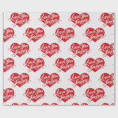 Love You Forever Heart Valentine Wrapping Paper ラッピングペーパー (フラット)