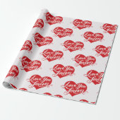Love You Forever Heart Valentine Wrapping Paper ラッピングペーパー (アンロールド)