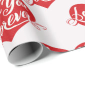 Love You Forever Heart Valentine Wrapping Paper ラッピングペーパー (ロールコーナー)