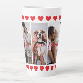 Love You Forever Vertical Photo Collage Custom  カフェラテマグ