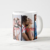 Love You Forever Vertical Photo Collage Custom  ジャンボコーヒーマグカップ (正面右)