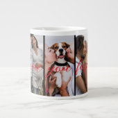 Love You Forever Vertical Photo Collage Custom  ジャンボコーヒーマグカップ (正面)