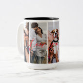 Love You Forever Vertical Photo Collage Custom ツートーンマグカップ (正面左)