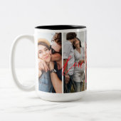 Love You Forever Vertical Photo Collage Custom ツートーンマグカップ (左)