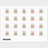 Love You Frog Sticker Cute Frog Heart Soft Aesthet スクエアシール (シート)