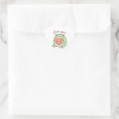 Love You Frog Sticker Cute Frog Heart Soft Aesthet ハートシール (バッグ)
