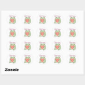 Love You Frog Sticker Cute Frog Heart Soft Aesthet ラウンドシール (シート)