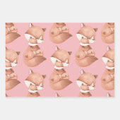 Love You Fur-Everキツネラッピング紙シート ラッピングペーパーシート (正面2)