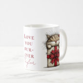 “Love You Fur-Ever” Cute Cat Gift Valentine Mug コーヒーマグカップ (正面右)