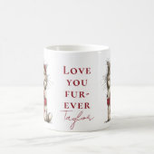 “Love You Fur-Ever” Cute Cat Gift Valentine Mug コーヒーマグカップ (中央)