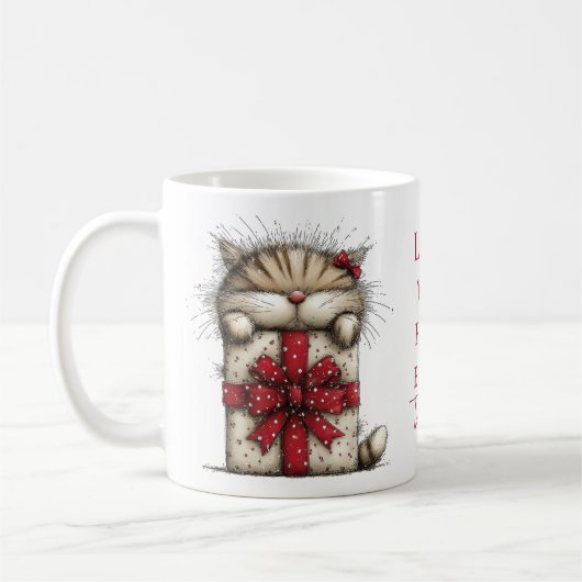 “Love You Fur-Ever” Cute Cat Gift Valentine Mug コーヒーマグカップ (左)