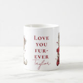 “Love You Fur-Ever” Cute Cat & Teddy Valentine Mug コーヒーマグカップ (中央)