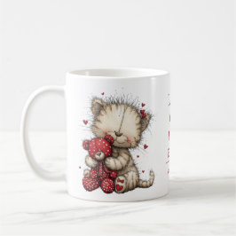 “Love You Fur-Ever” Cute Cat & Teddy Valentine Mug コーヒーマグカップ