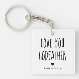 Love You Godfatherフォトバックと手書き文字 キーホルダー