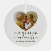 Love You Gramonaのハート写真 ガラスオーナメント (裏面)