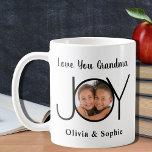 Love You Gramonaの写真パーソナライズされた コーヒーマグカップ<br><div class="desc">このマグカップに写真と名前を付けモダンて、おばあちゃんを愛する言葉を特集。</div>