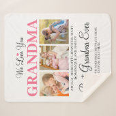 Love You GRAMONA孫フォトコラージュ白 シェルパブランケット (正面(横))