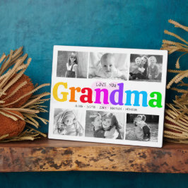 Love You Gramona カラフル 6はっきりした Photo Collage フォトプラーク